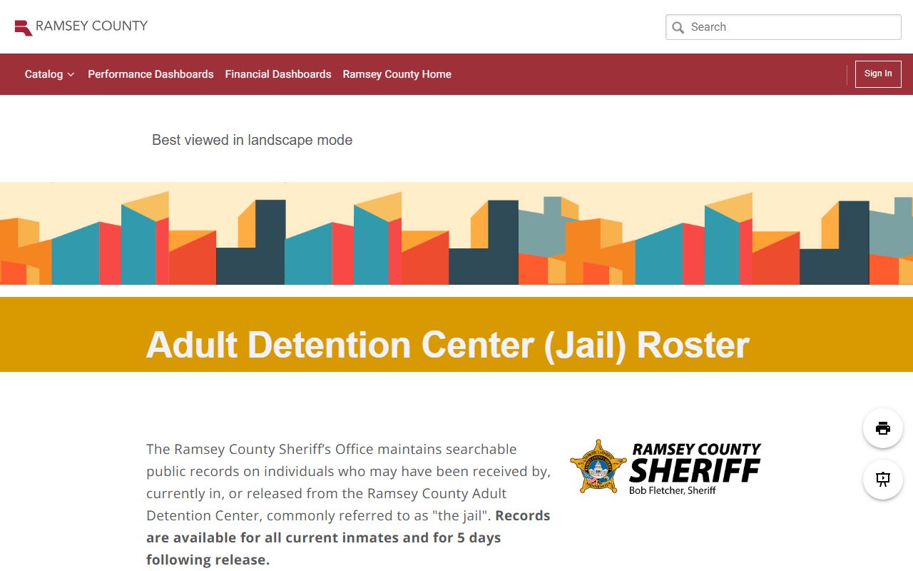 Ramsey County inmate roster open-data page